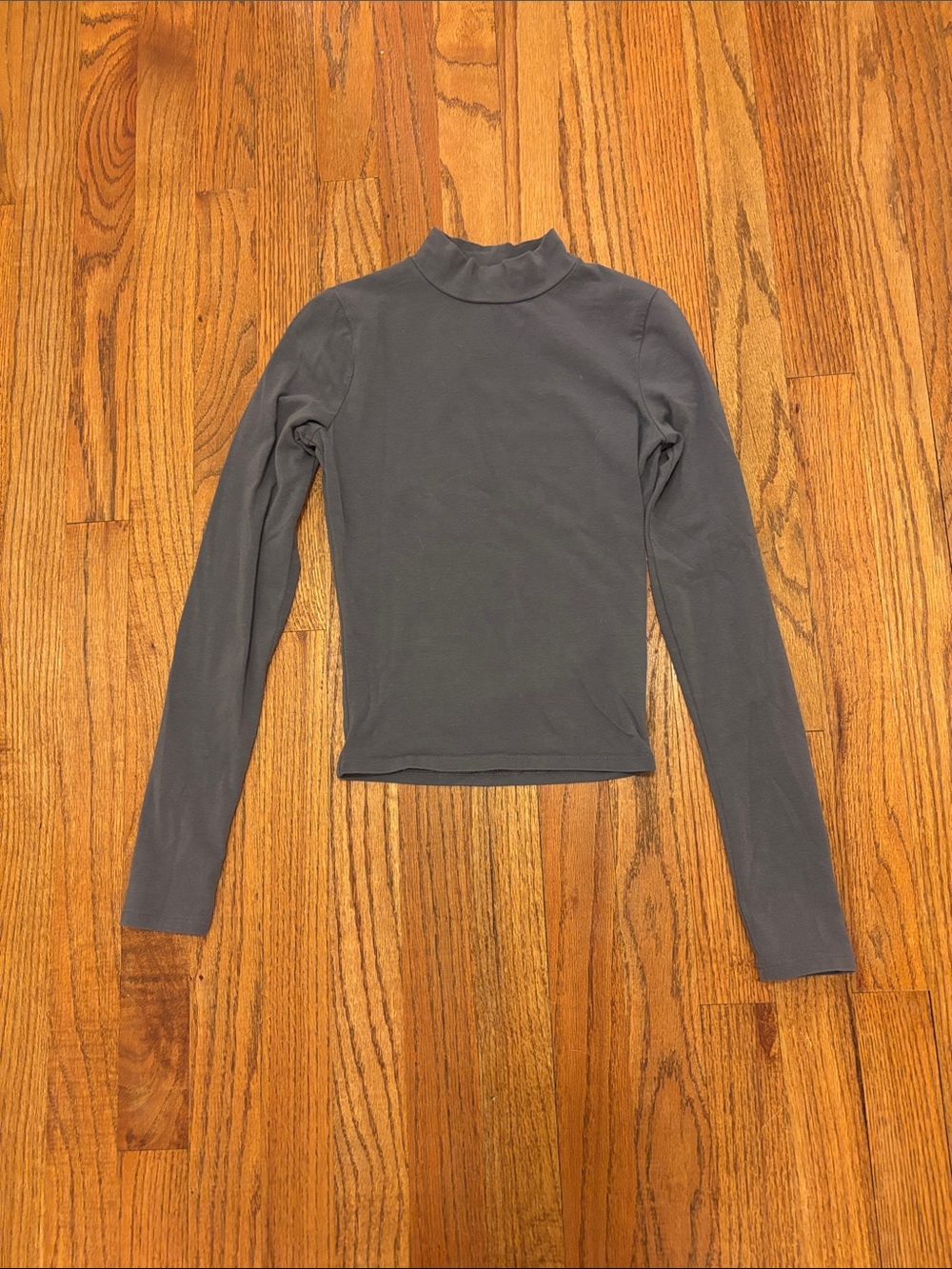 Women's Long Sleeve Mock Neck Top - Steel Blue